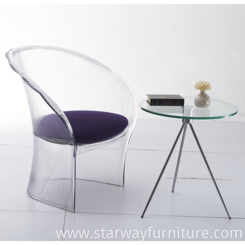 clear acrylic PC plastic armchair clear plastic leisure chair lounge chair single acrylic sofa